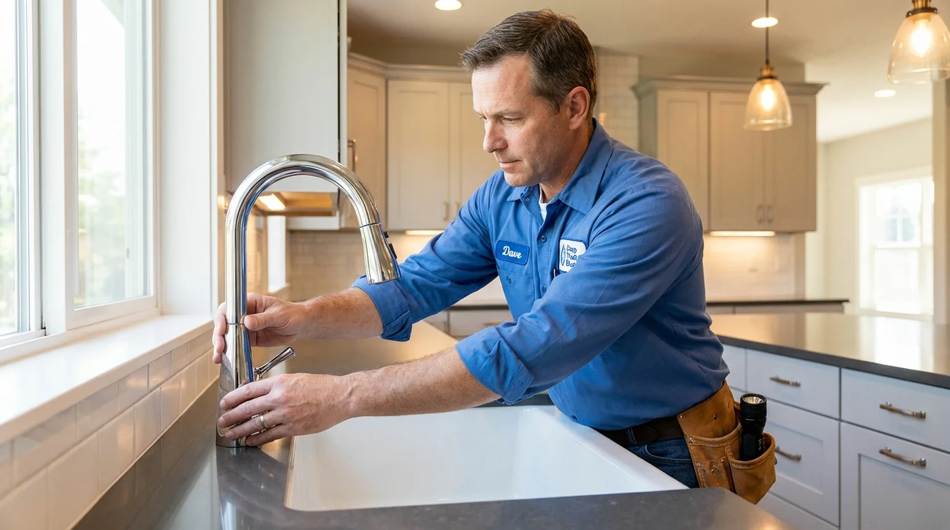 Kitchen faucet installation by Johns Plumbing LLC in Denmark